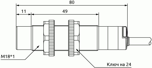 Габаритные размеры емкостных датчиков ONDO CR-18