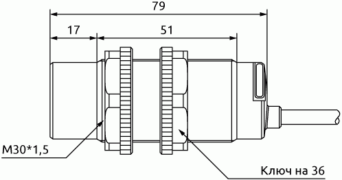 Габаритные размеры емкостных датчиков ONDO CR-18